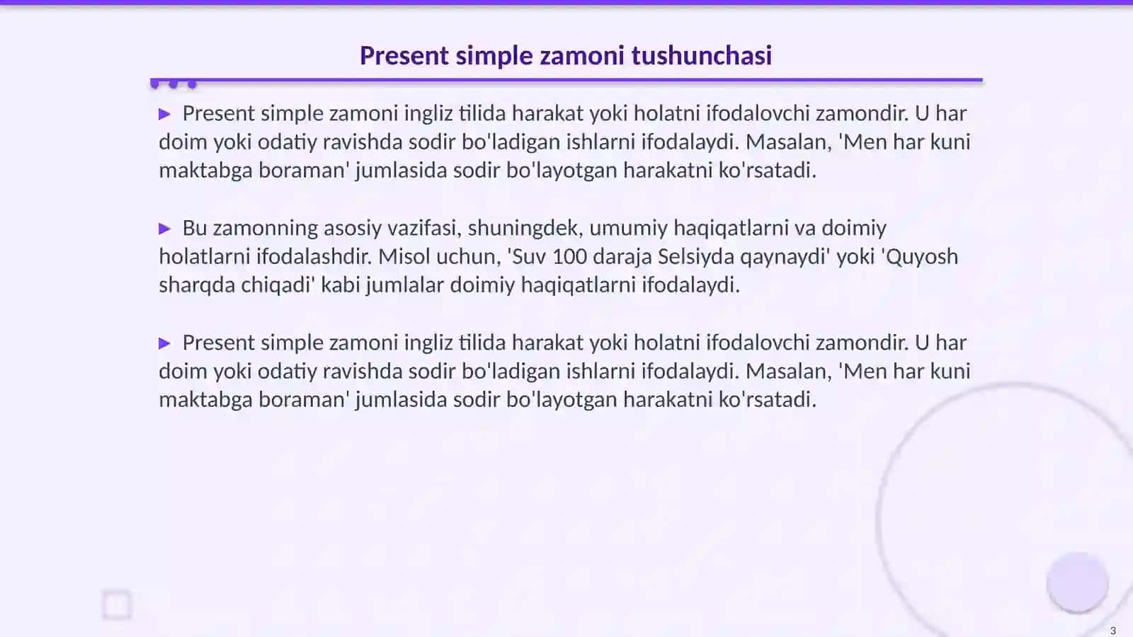 Present simple 3