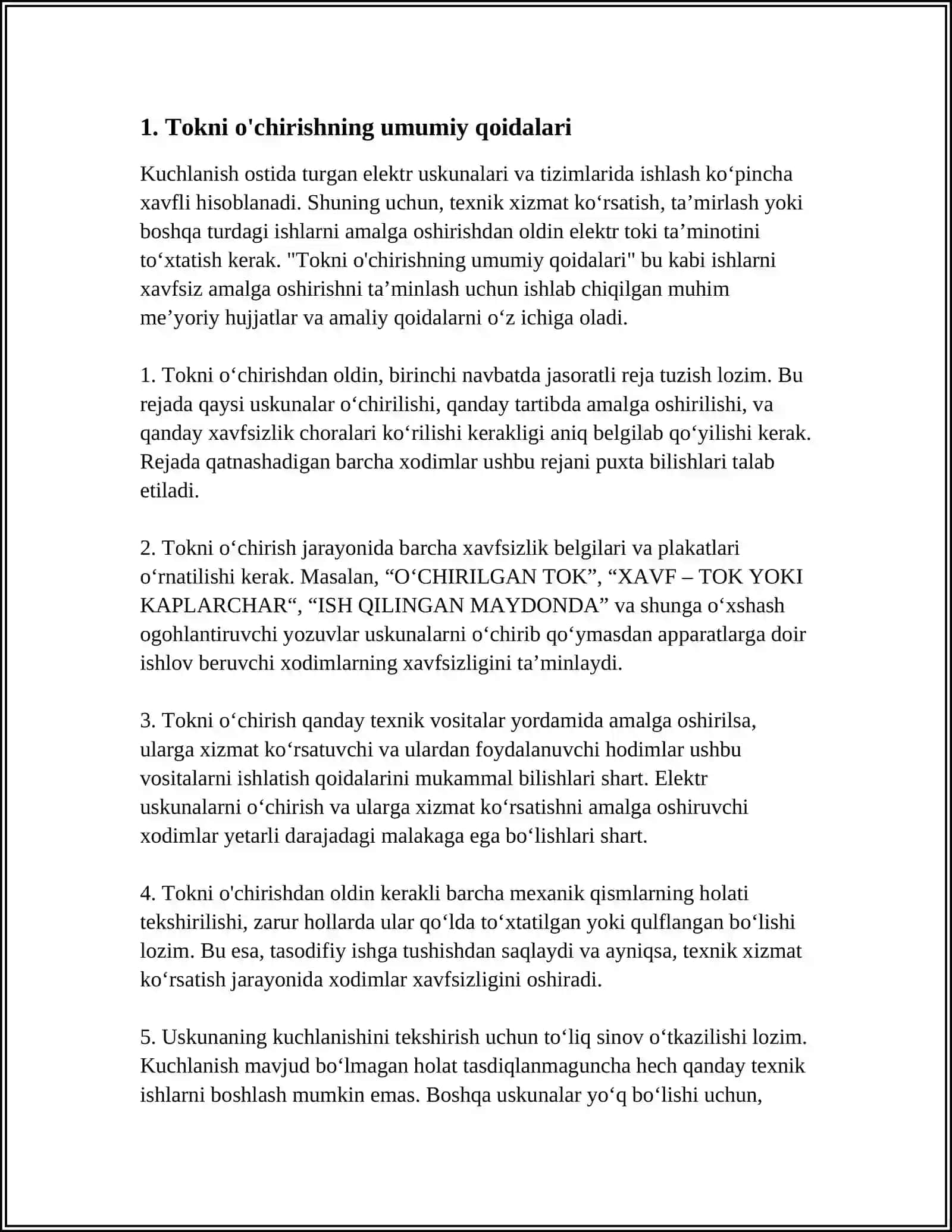TOK KESISH QOIDALARI 3