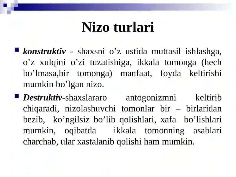 Pedagogik faoliyatda uchraydigan nizolar 3
