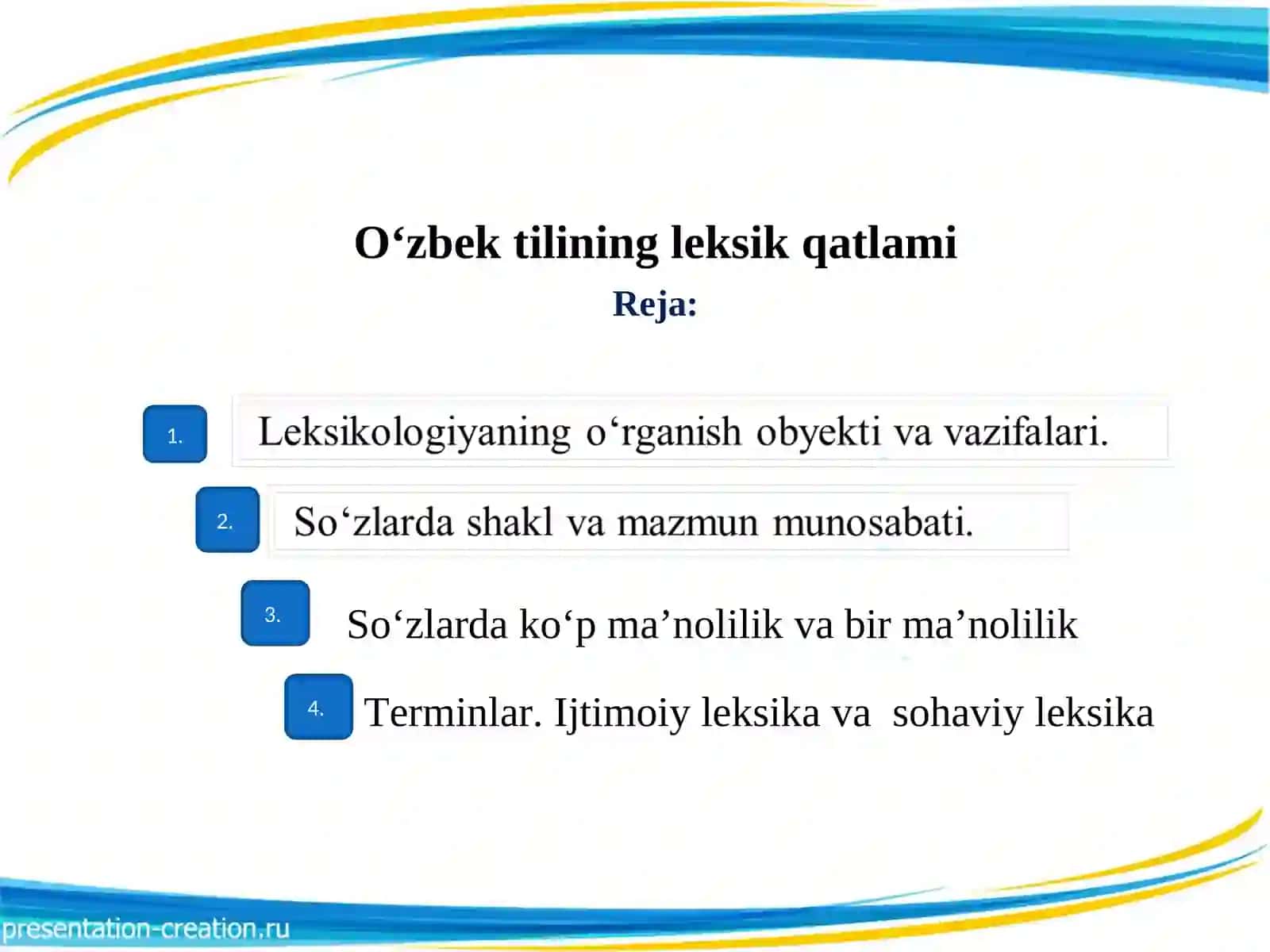 O‘ZBEK TILINING SOHADA QO‘LLANISHI 3
