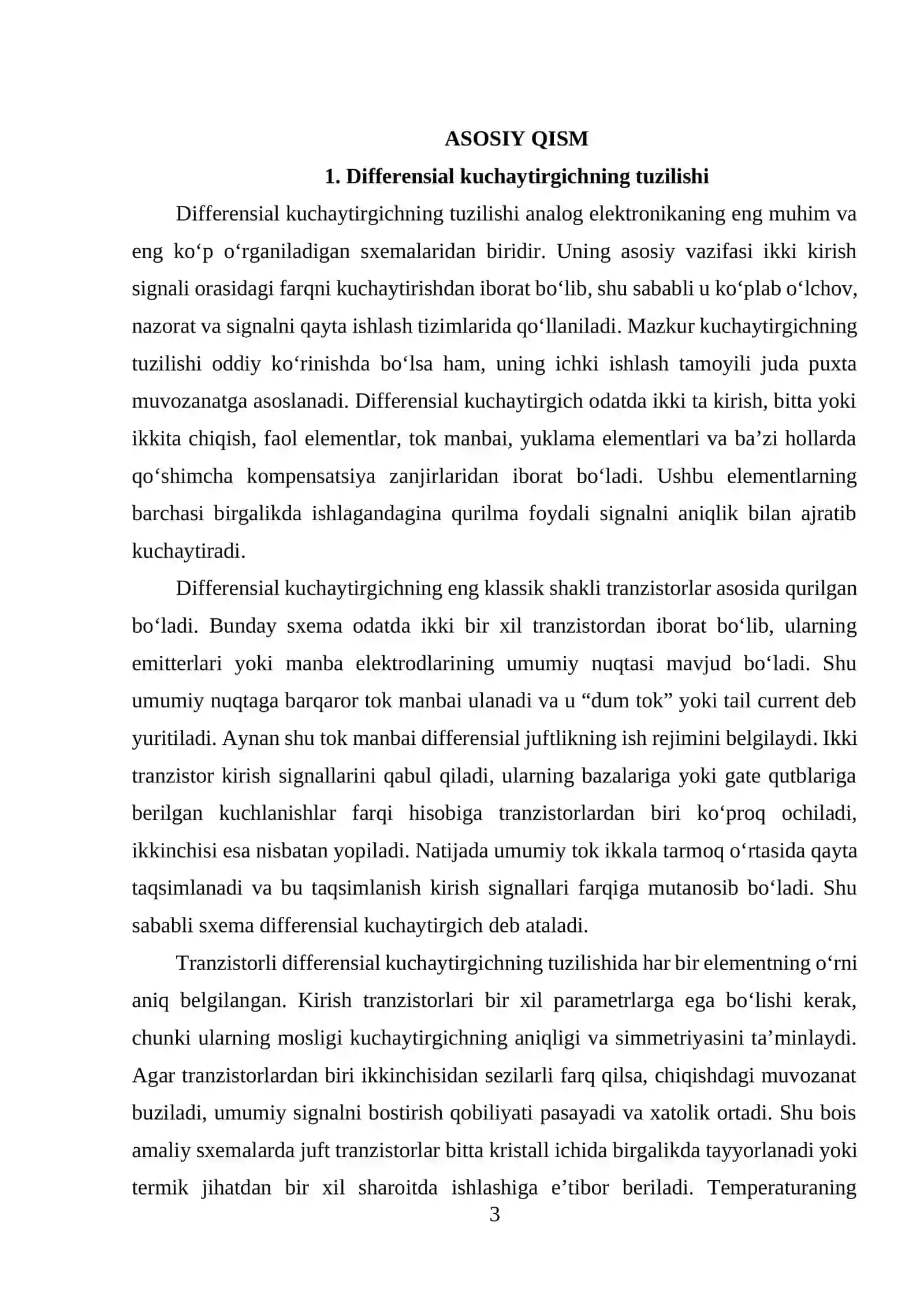 Differensial Kuchaytirgich 3