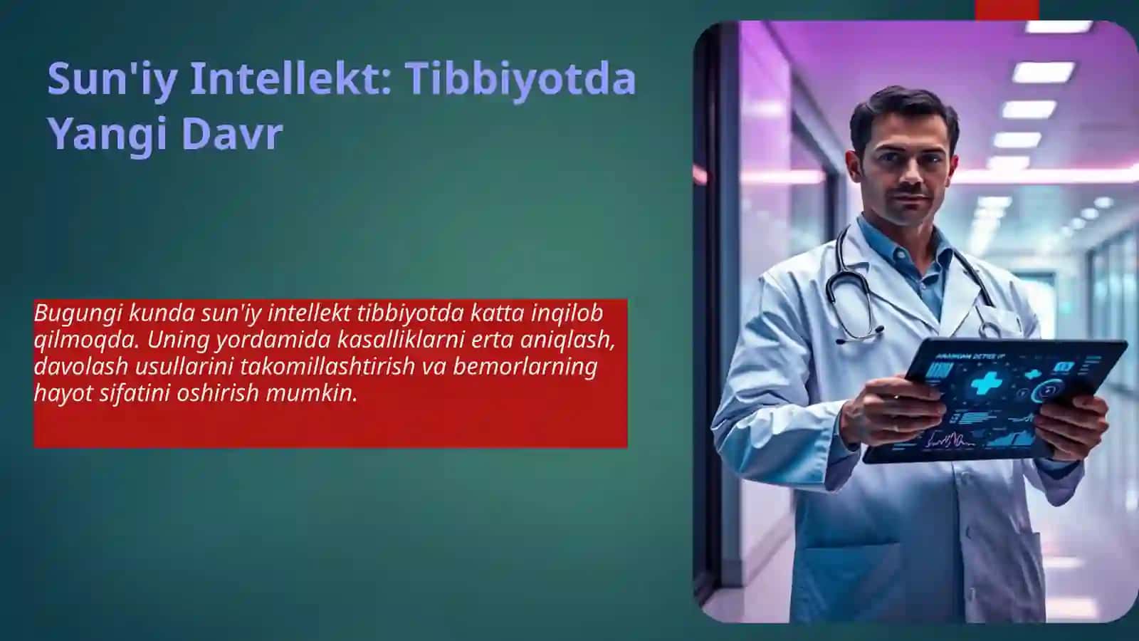Sun’iy intellekt tibbiyotda 3