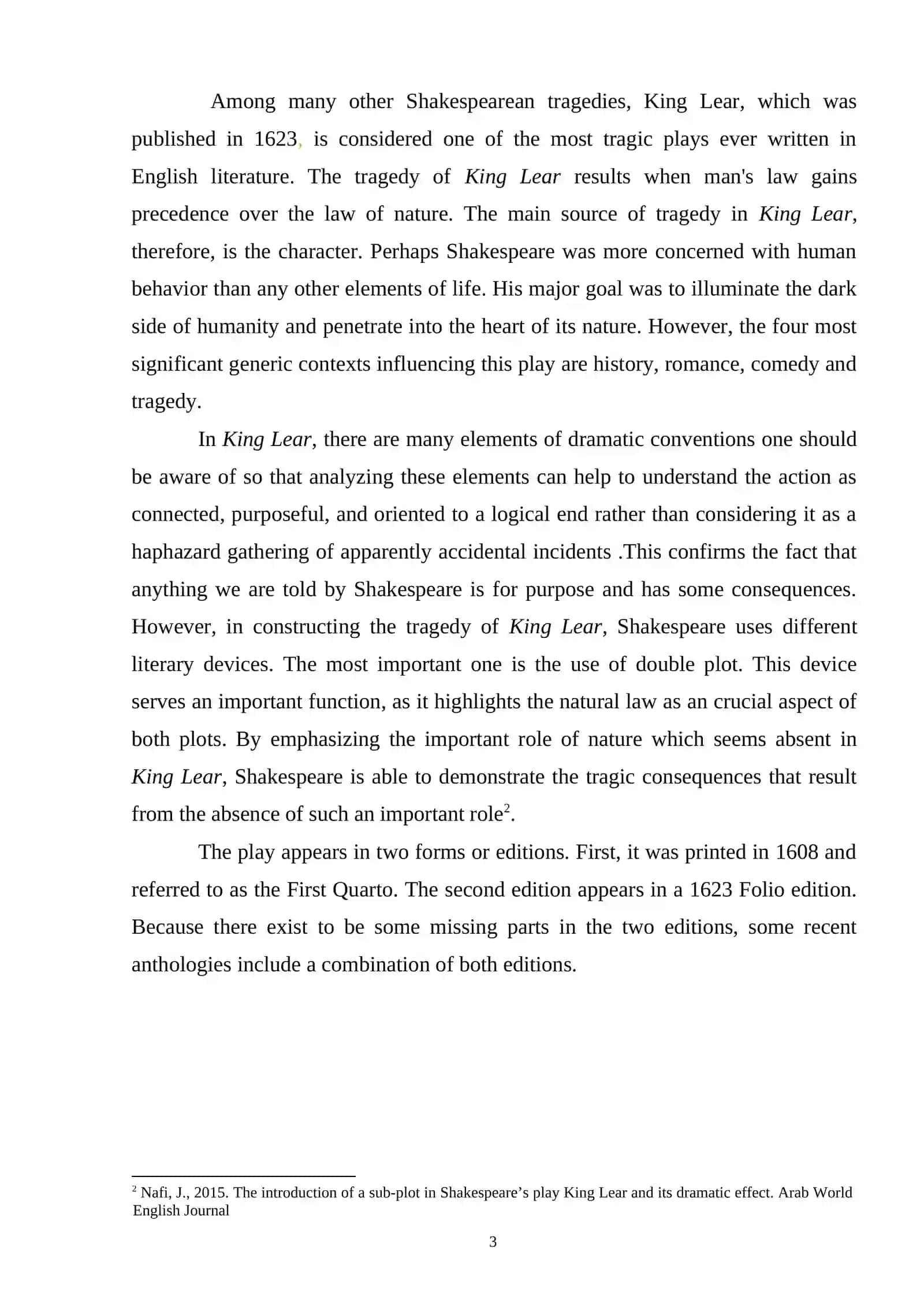 SPACE AND TIME IN THE TRAGEDY "KING LEAR" 3