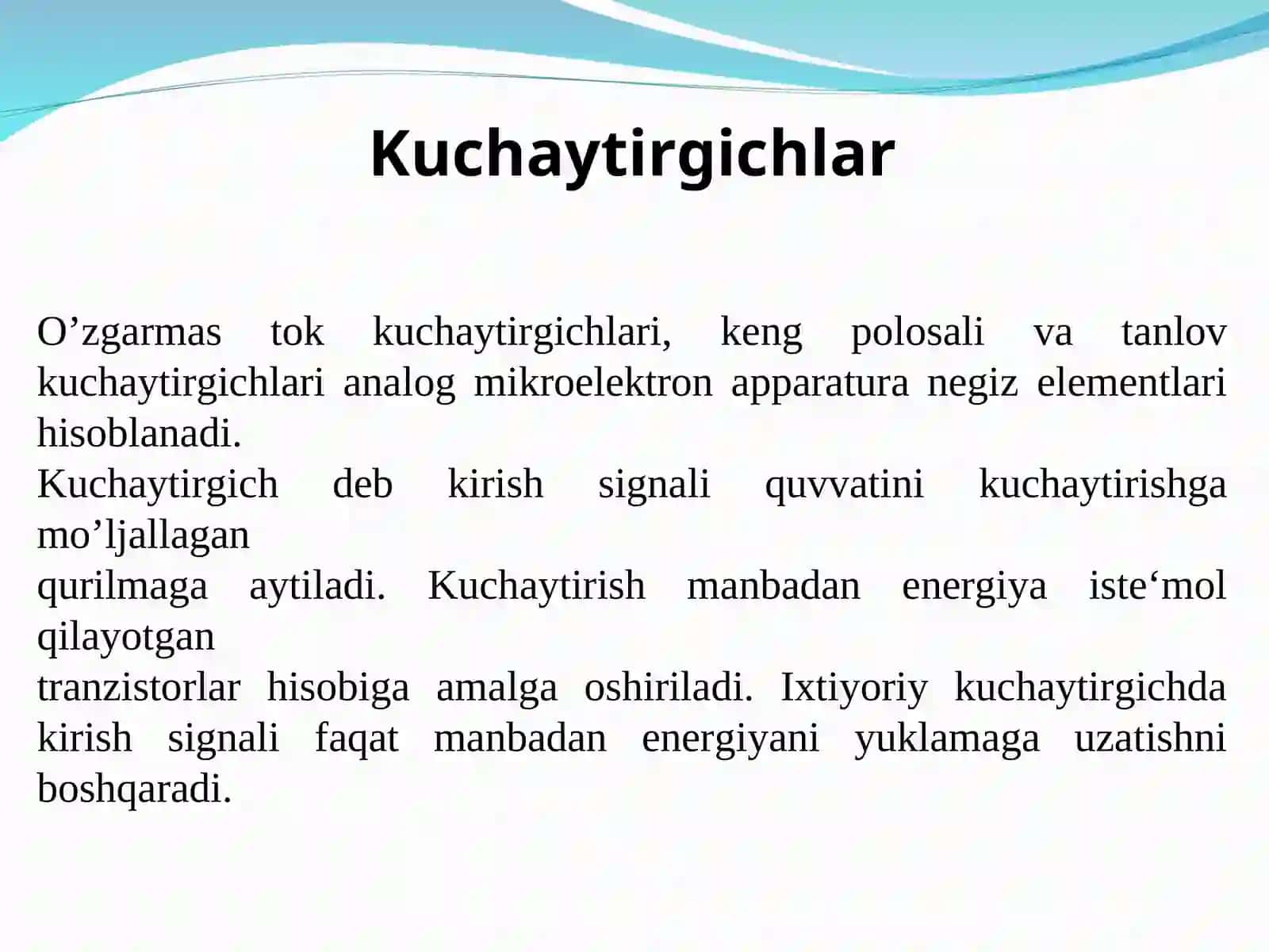 Differensial kuchaytirgichlar (DK) 3