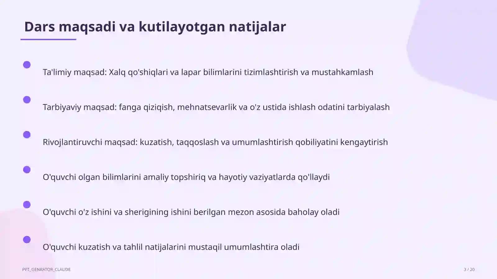 Xalq qo'shiqlari va lapar (3-sinf) 3