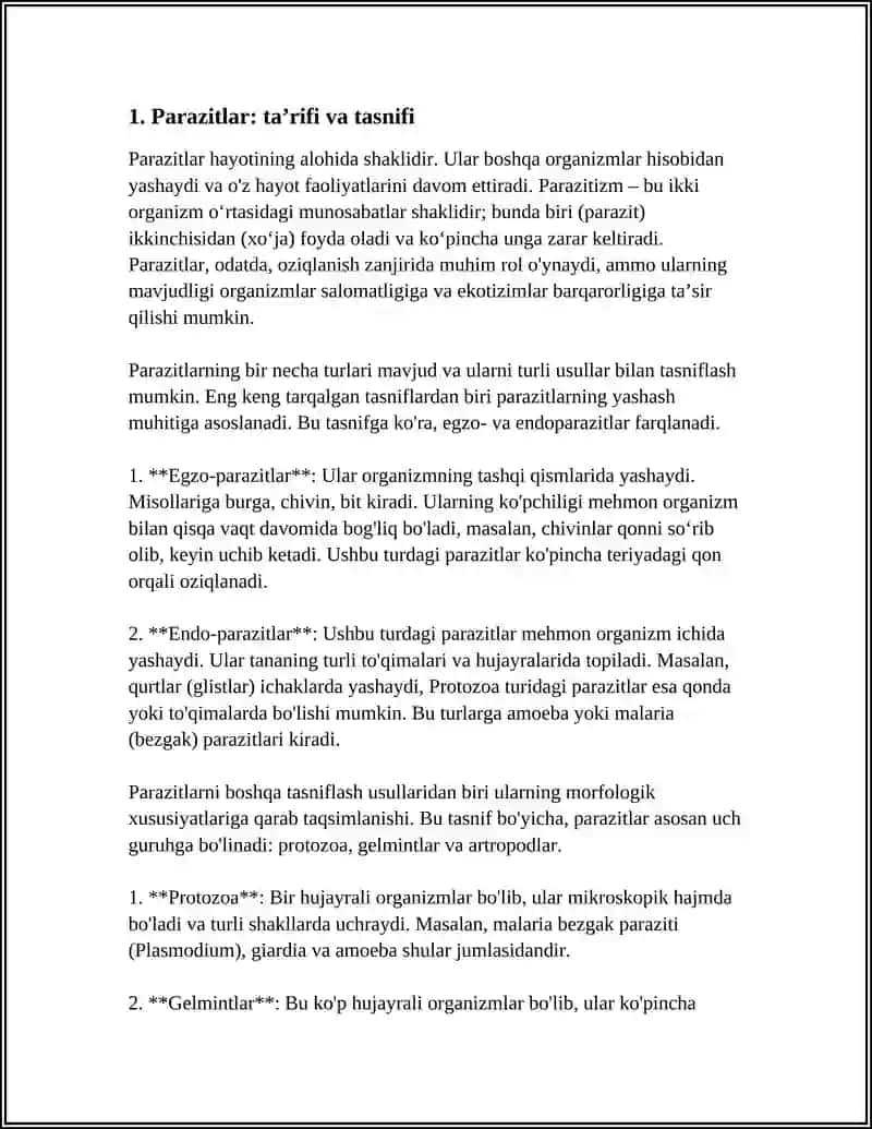PARAZITLAR MAVZUDA 3