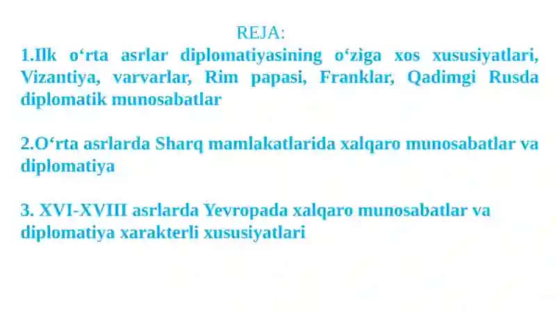 XALQARO MUNOSABATLAR VA DIPLOMATIYA TARIXI 3