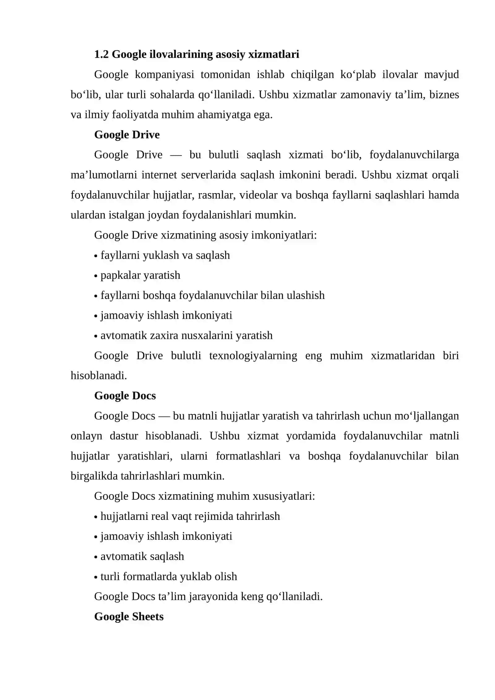 Google ilovalari va ular bilan ishlash 3
