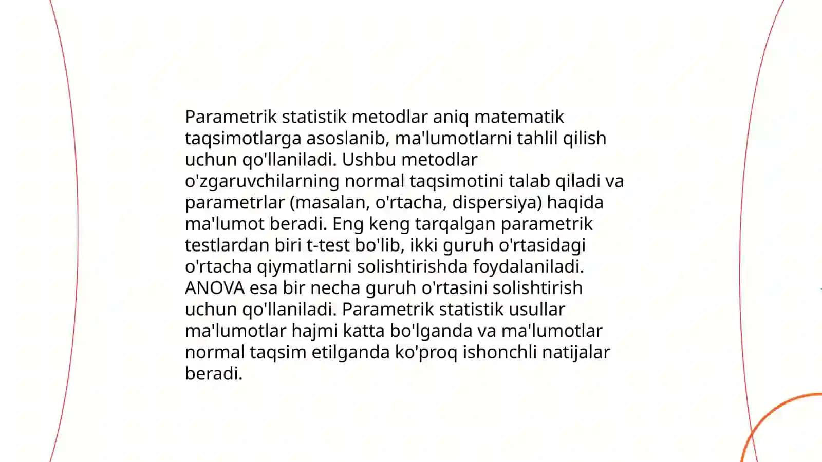 Parametrik metodlar haqida tushuncha 3