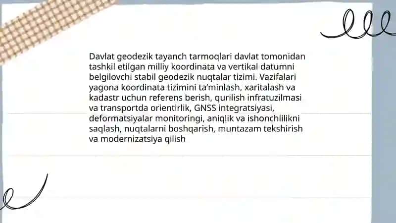 Davlat geodezik tayanch tarmoqlari 3