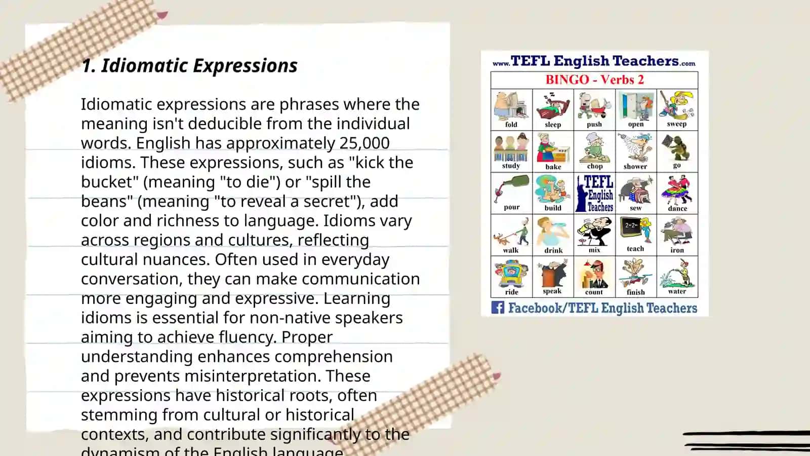 Plan: Idiomatic Expressions 3