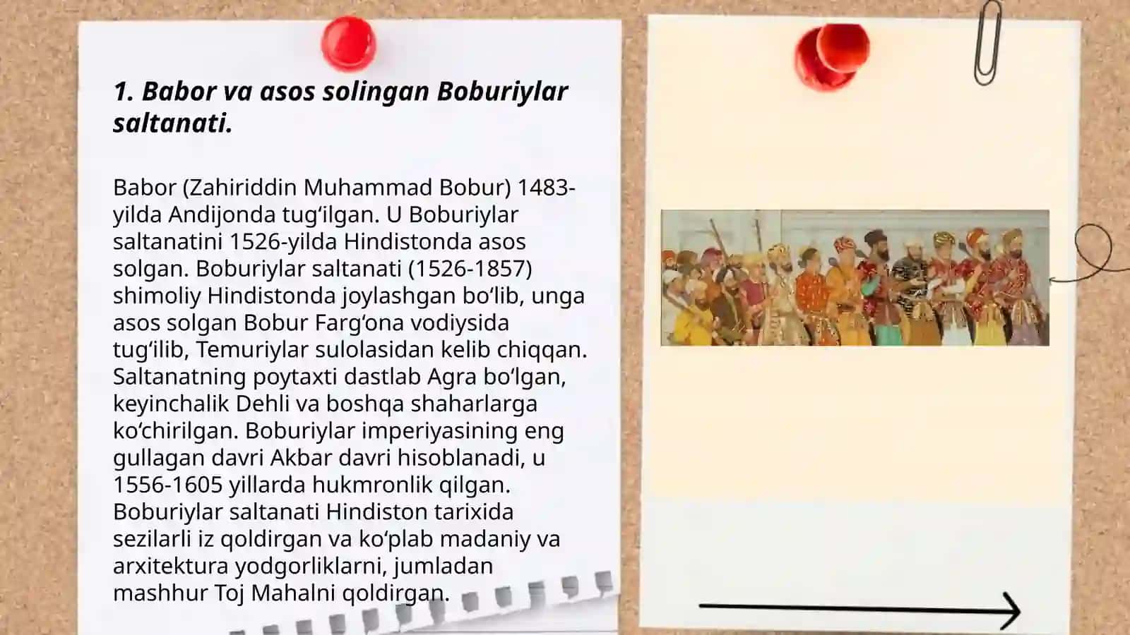 Babor va asos solingan Boburiylar saltanati 3