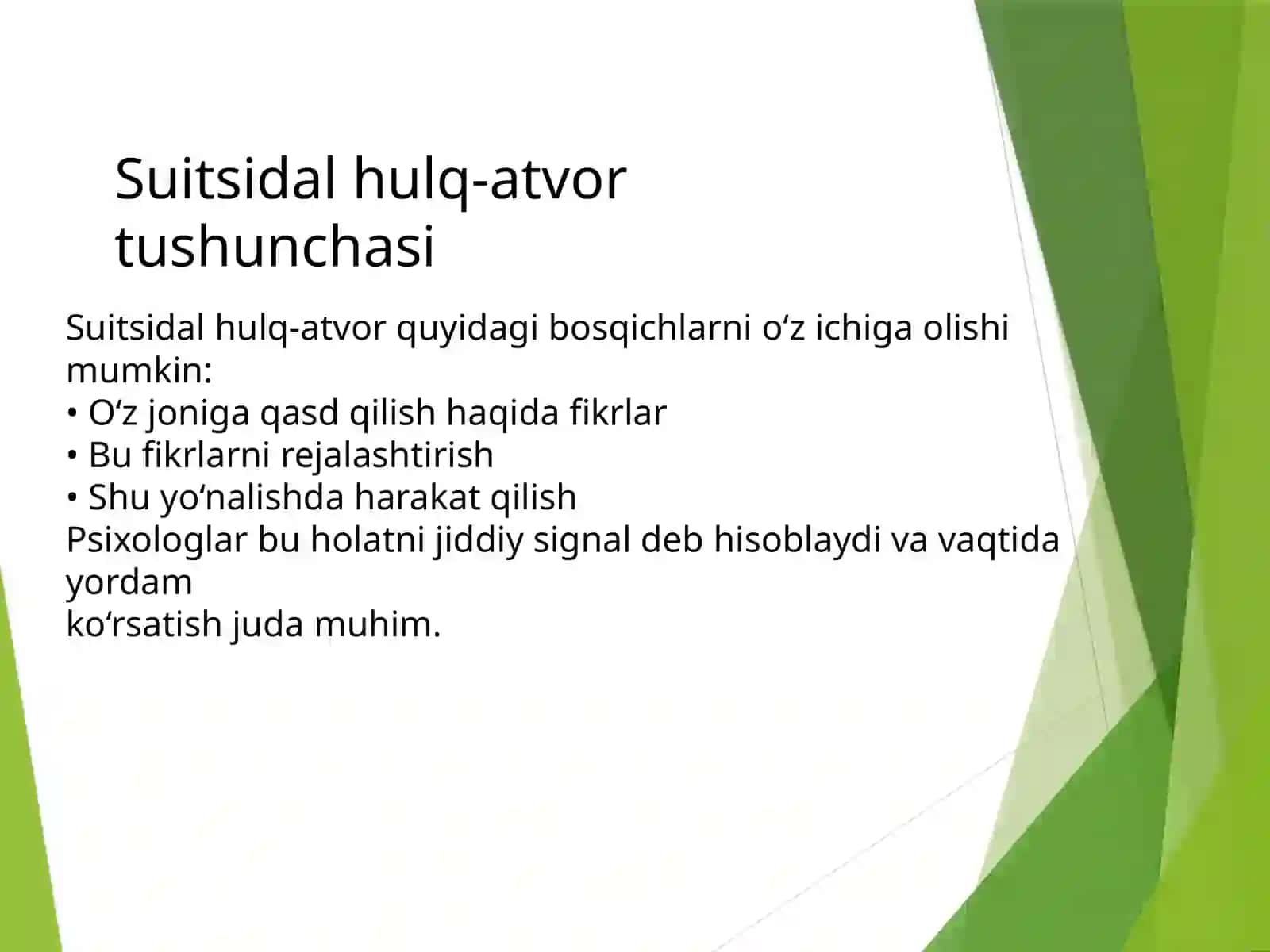 Suitsidal xulq-atvor 3