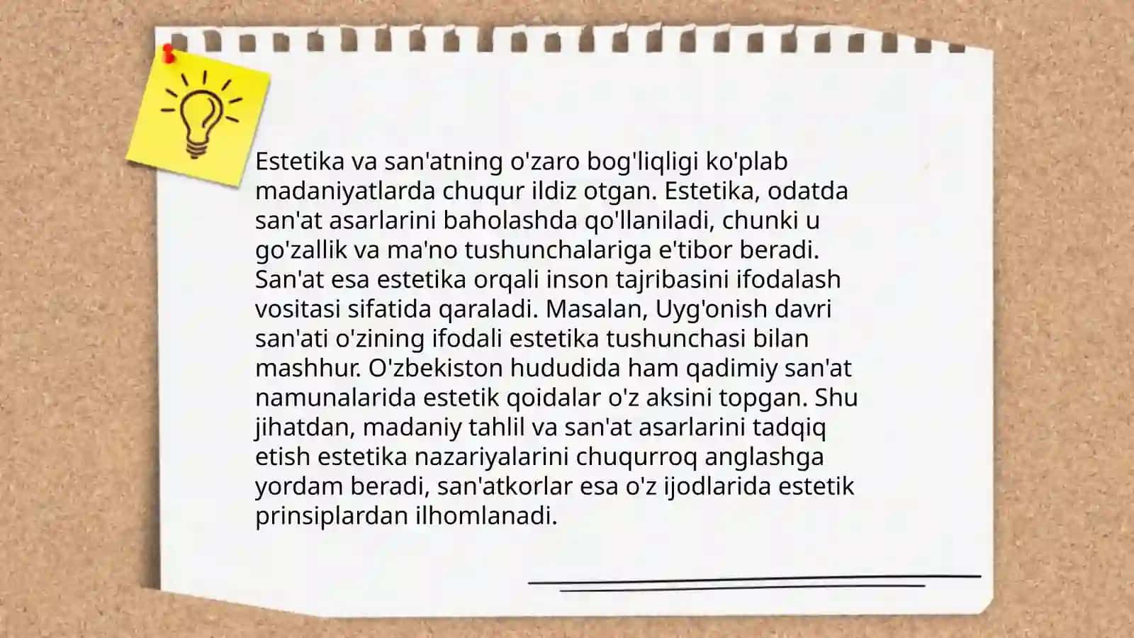 Nafosat falsafasi. Estetika 3