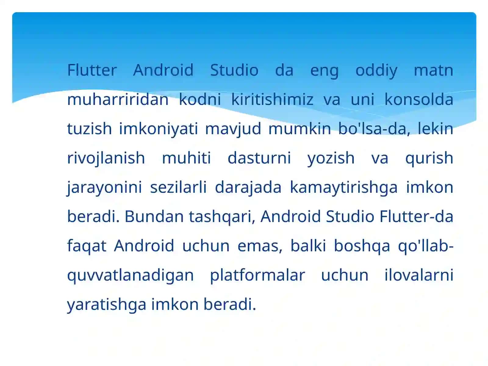 Flutter: Android Studio interfeysi 3