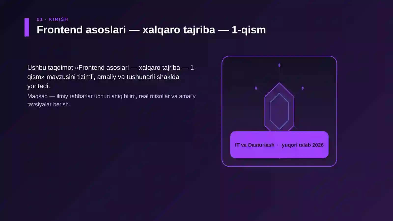 Frontend asoslari — xalqaro tajriba — 1-qism 3