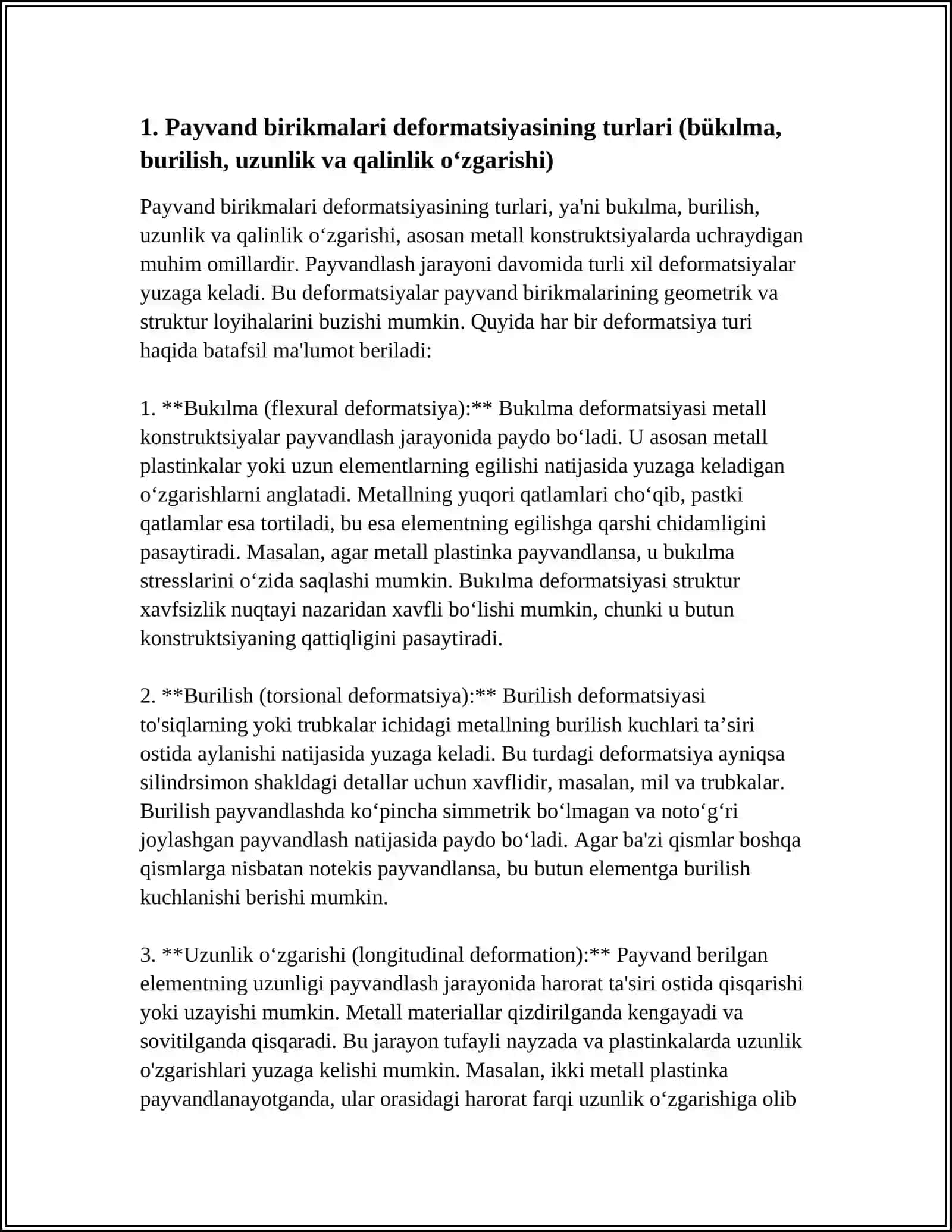 PAYVAND BIRIKMALARI DEFORMATSIYA 3