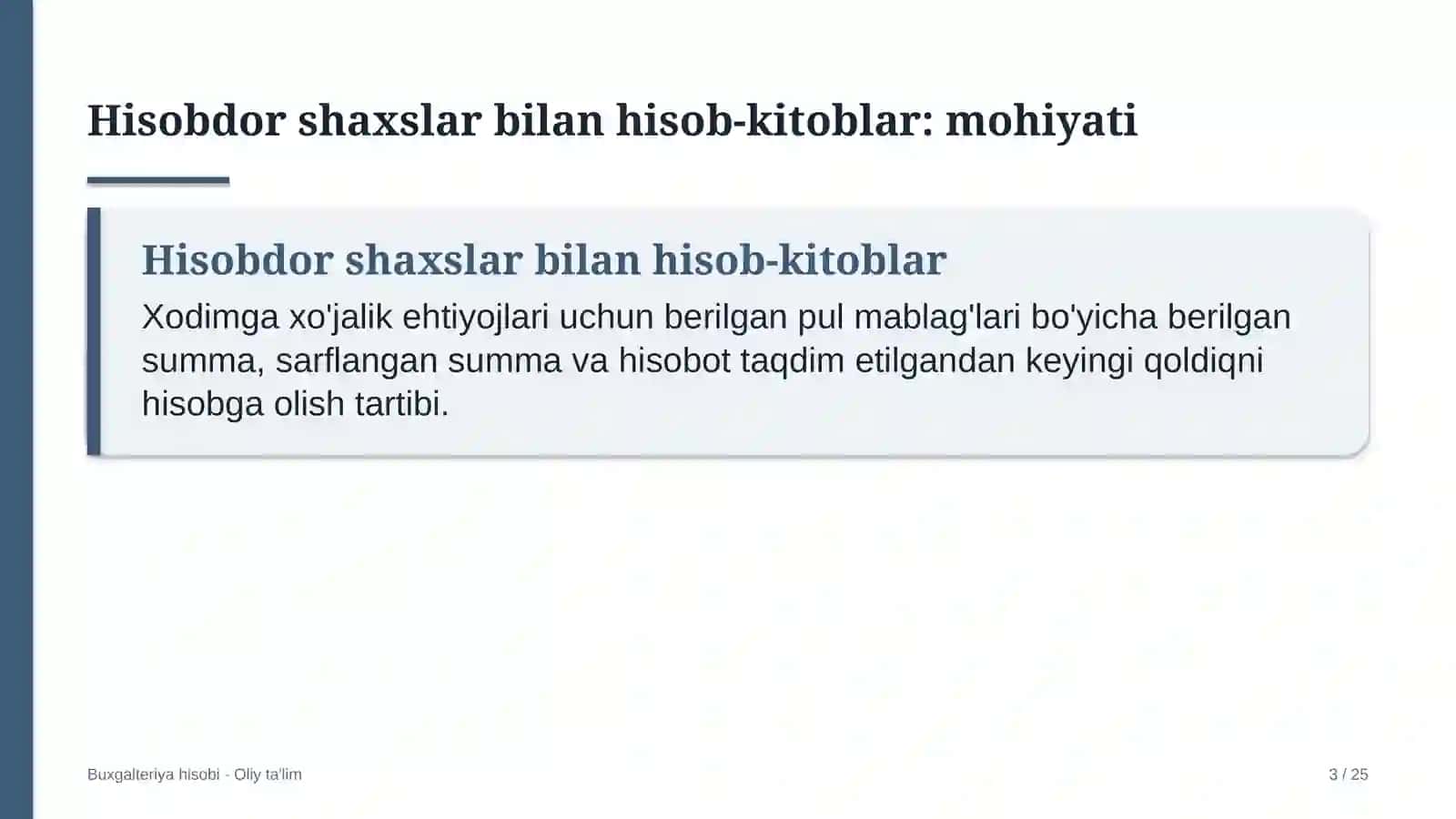 ta'lim tizimida hisobdor shaxslar bilan hisob kitoblar hisobi 5003 3
