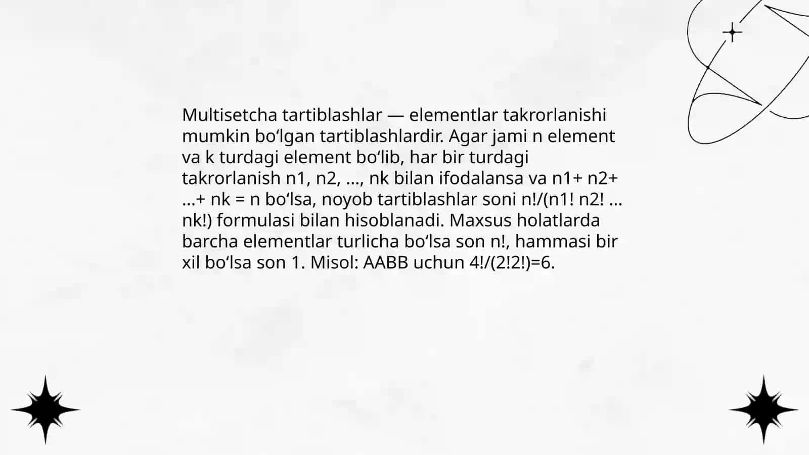 Takrorli gruppalashlar 3