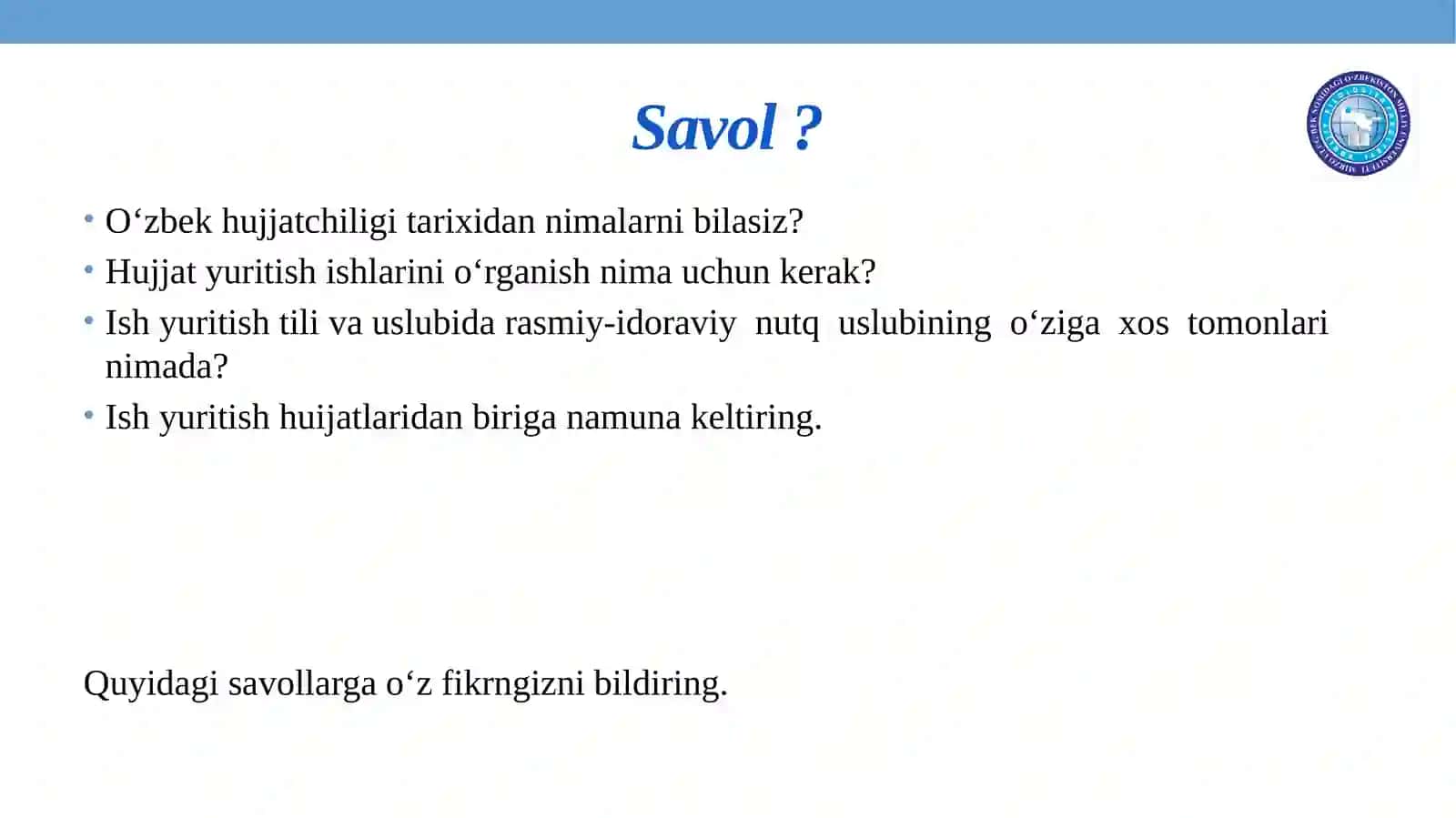 ISH YURITISH TILI VA USLUBI 3
