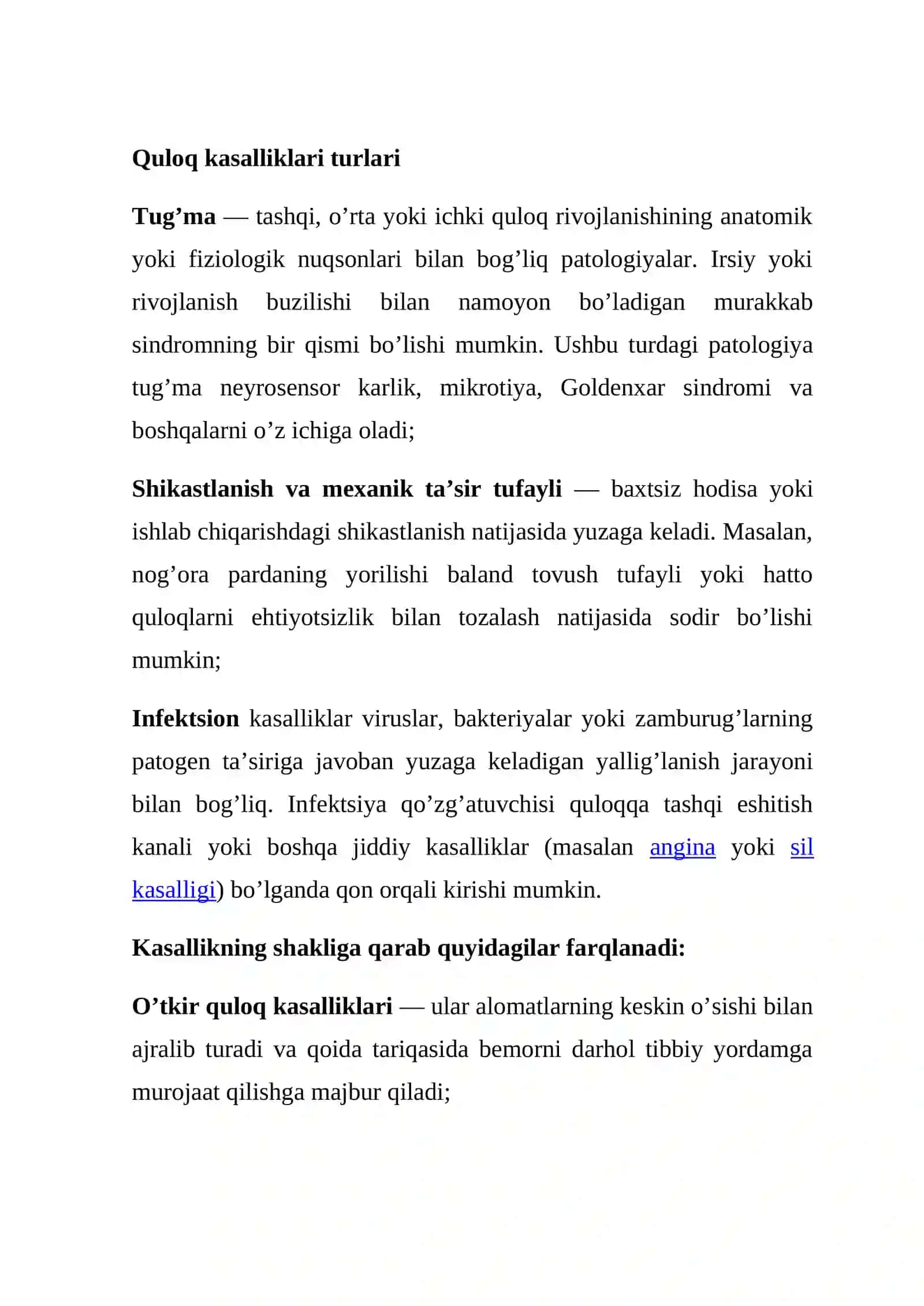 Quloq kasalliklari 3