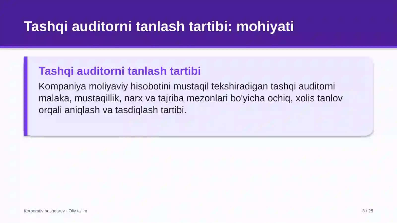 IT-kompaniyalarda tashqi auditorni tanlash tartibi 3