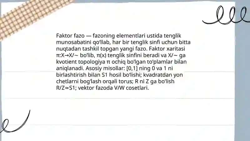 Faktor fazo va faktor topologiya 3