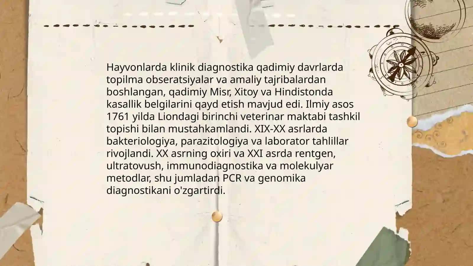 Klinik diagnostika tarixi hayvonlarda 3