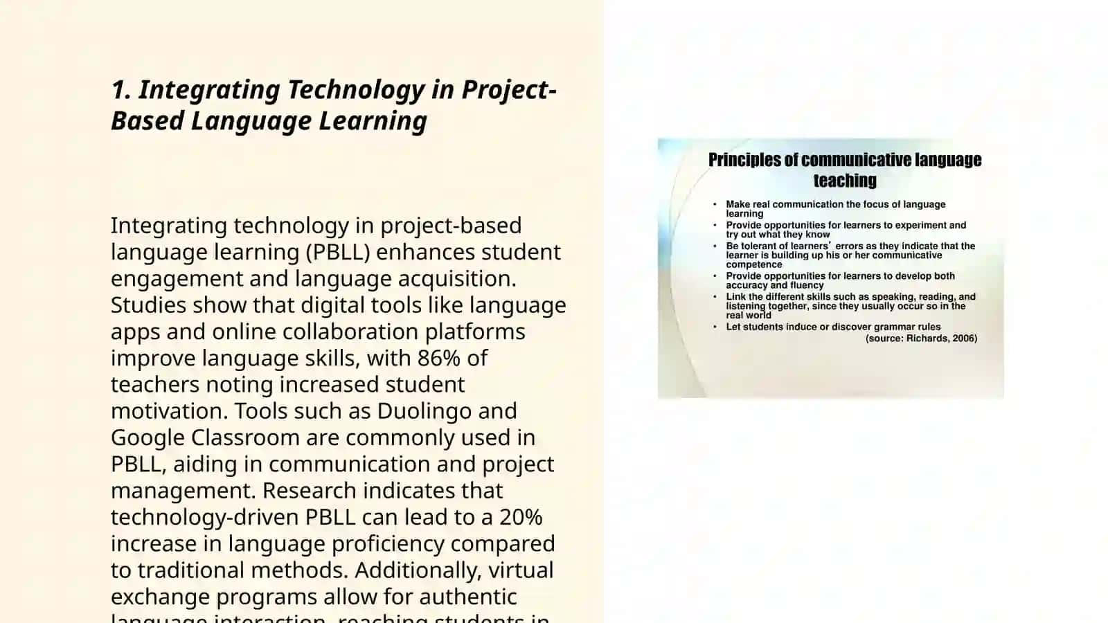 Project and problem-based approaches to English language teaching and assessment 3