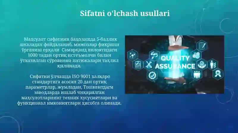 Mahsulot Sifatini Baholash Mezonlari 3