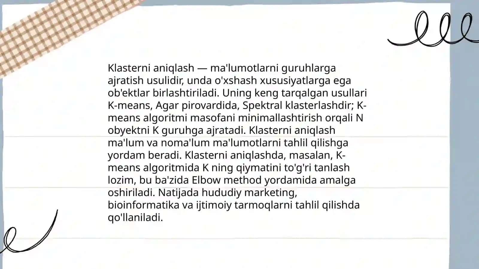 Klasterni aniqlash 3