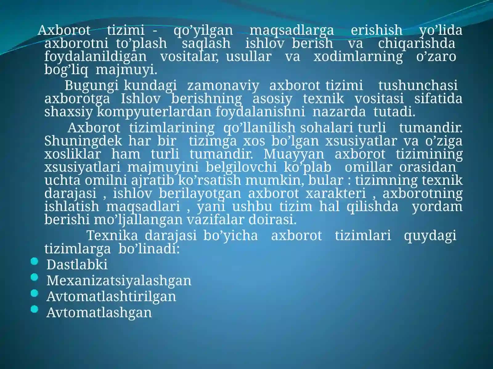 Axborot tizimlarining yaratilishi, ularning funksiyalari va ularni joriy etish jarayonlari 3