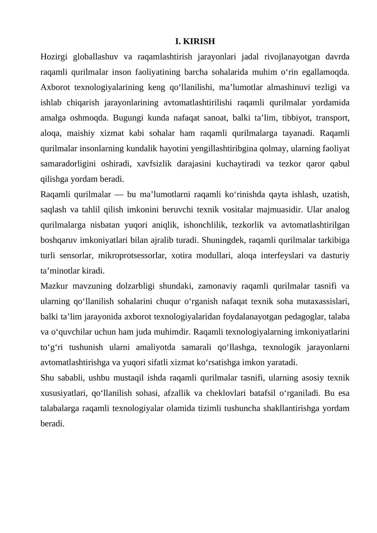 RAQAMLI QURILMALAR TASNIFI VA QO'LLANILISHI 3
