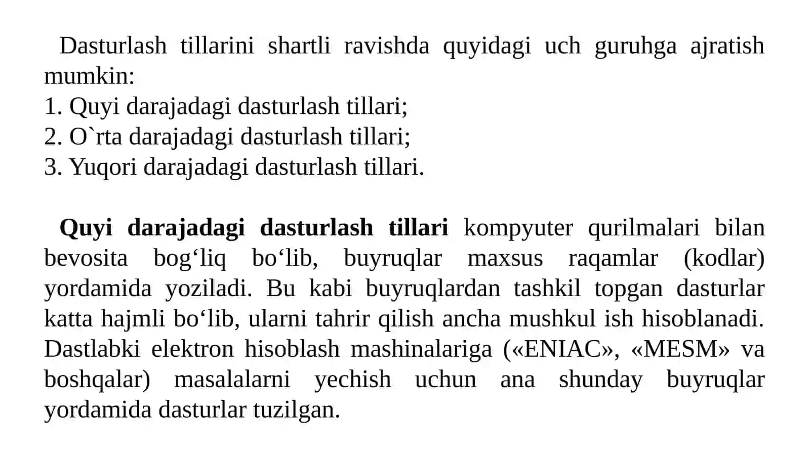 Dasturlash tillari 3