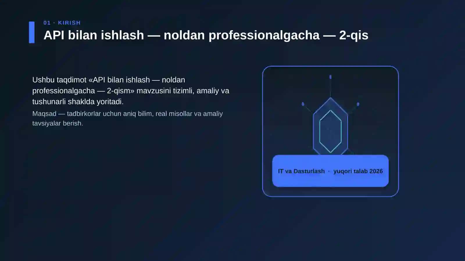 API bilan ishlash — noldan professionalgacha — 2-qism 3