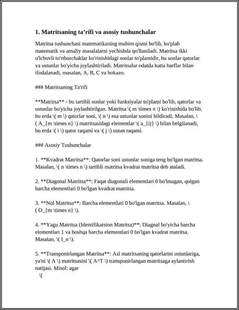 MATRITSA VA DETERMINANT 3