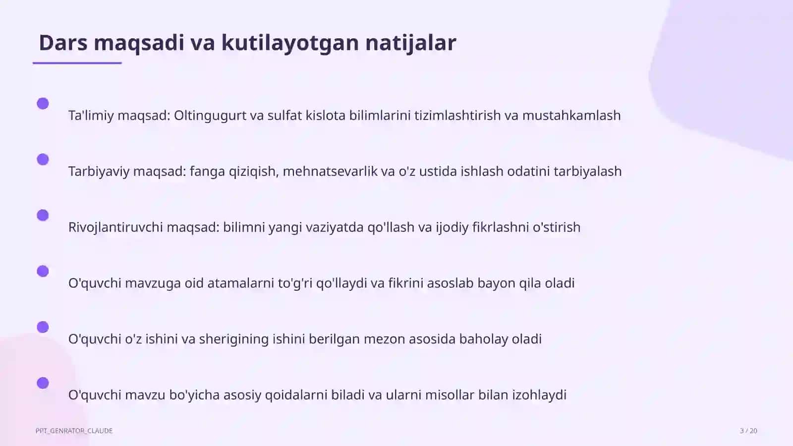 Oltingugurt va sulfat kislota (9-sinf) 3