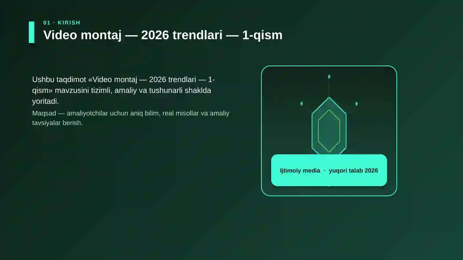 Video montaj — 2026 trendlari — 1-qism 3