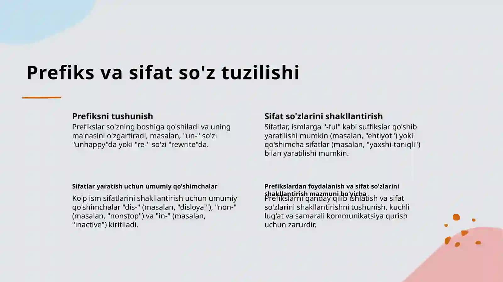 Sifat so'z turkumi 3
