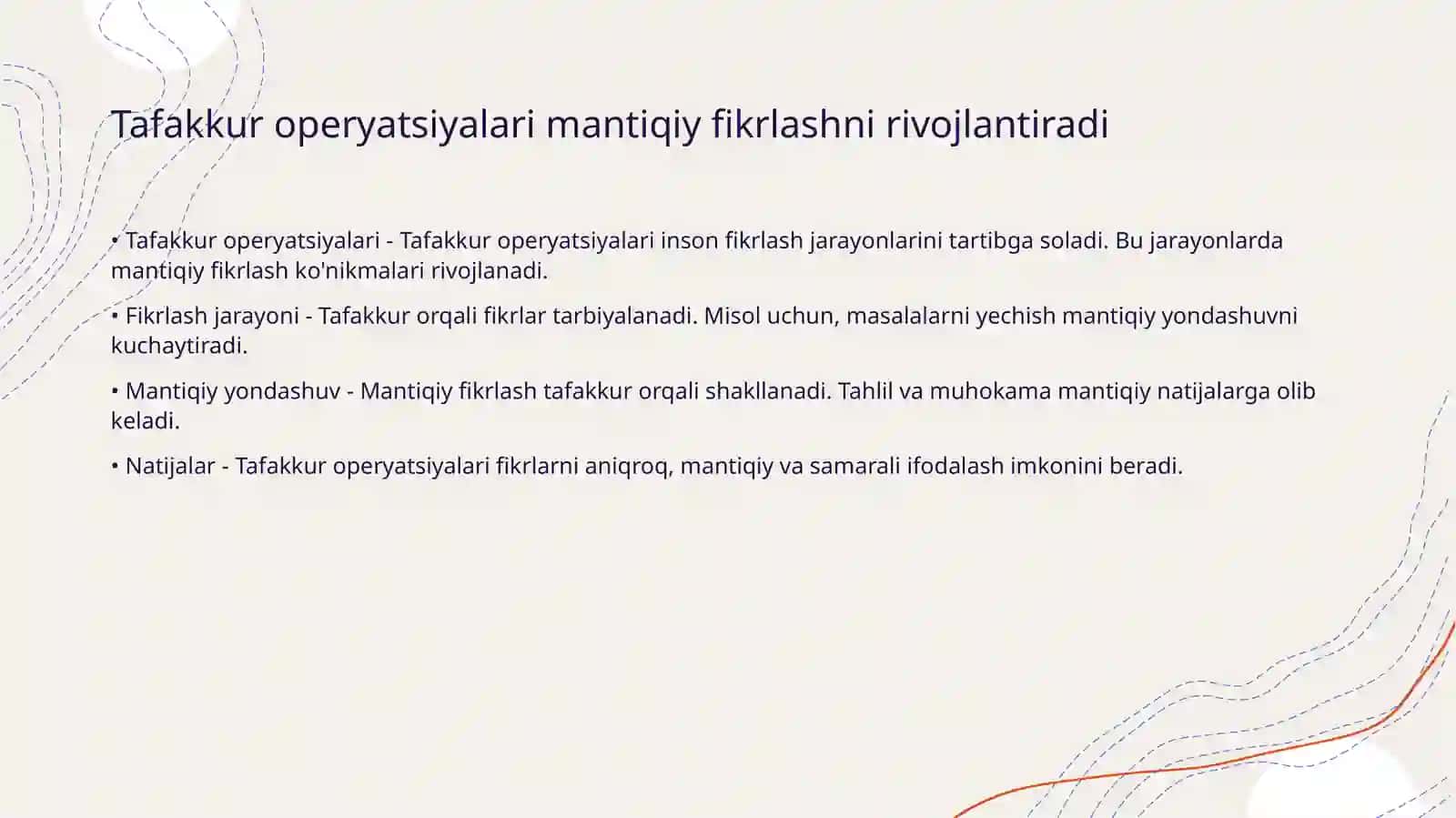 Tafakkur operyatsiyalari 3