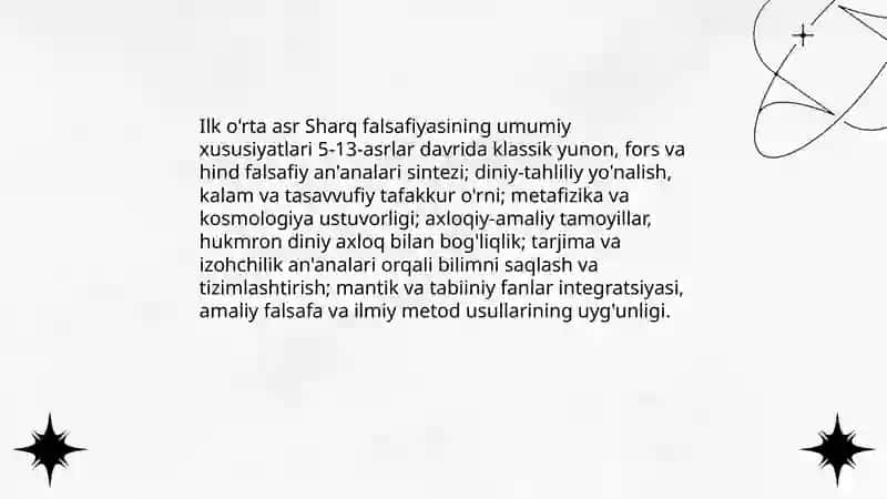 Ilk o'rta asr Sharq falsafasi va uyg'onish davri 3