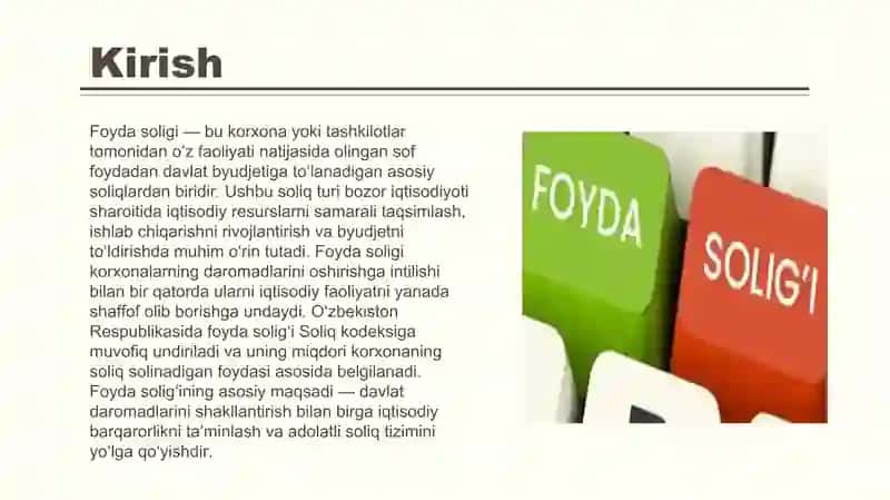 Foyda solig’i. 3