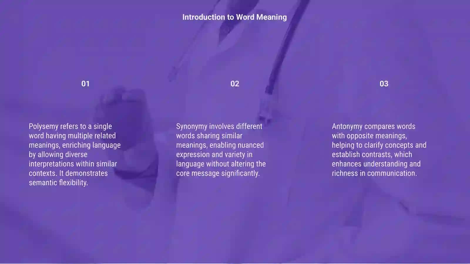 Polysemy, Synonymy, Antonymy 3