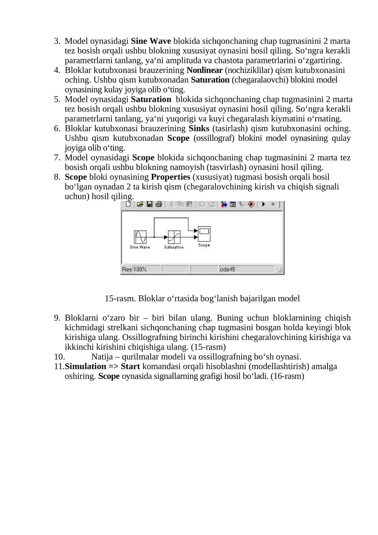 Qurilmаlаrni mоdеllаshtirish uchun Simulink bibliotekasidan foydalanish 3