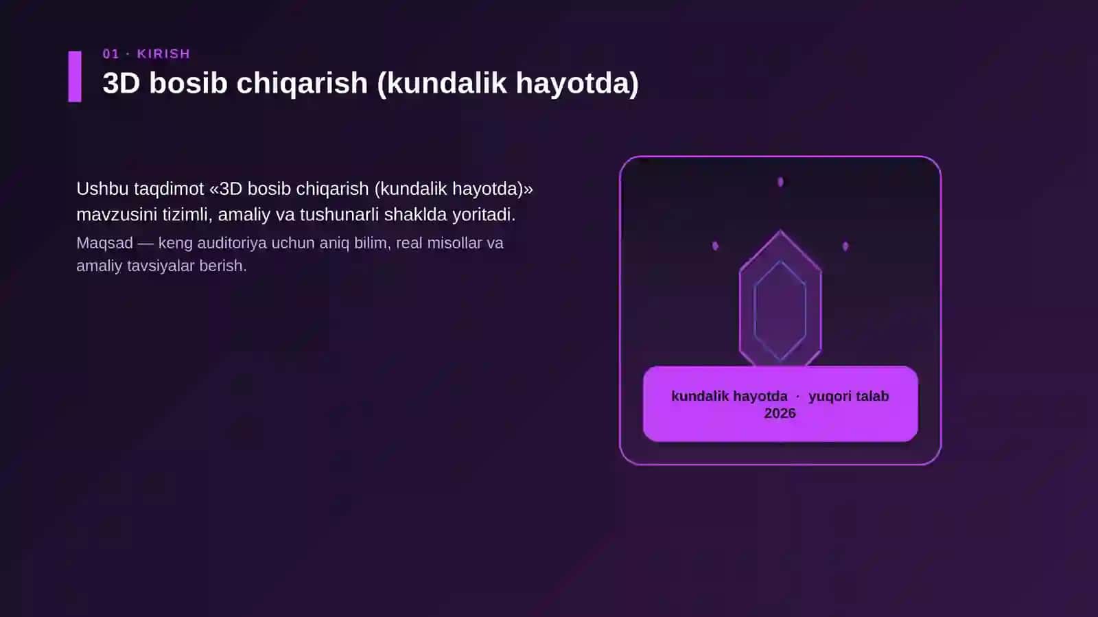 3D bosib chiqarish (kundalik hayotda) 3