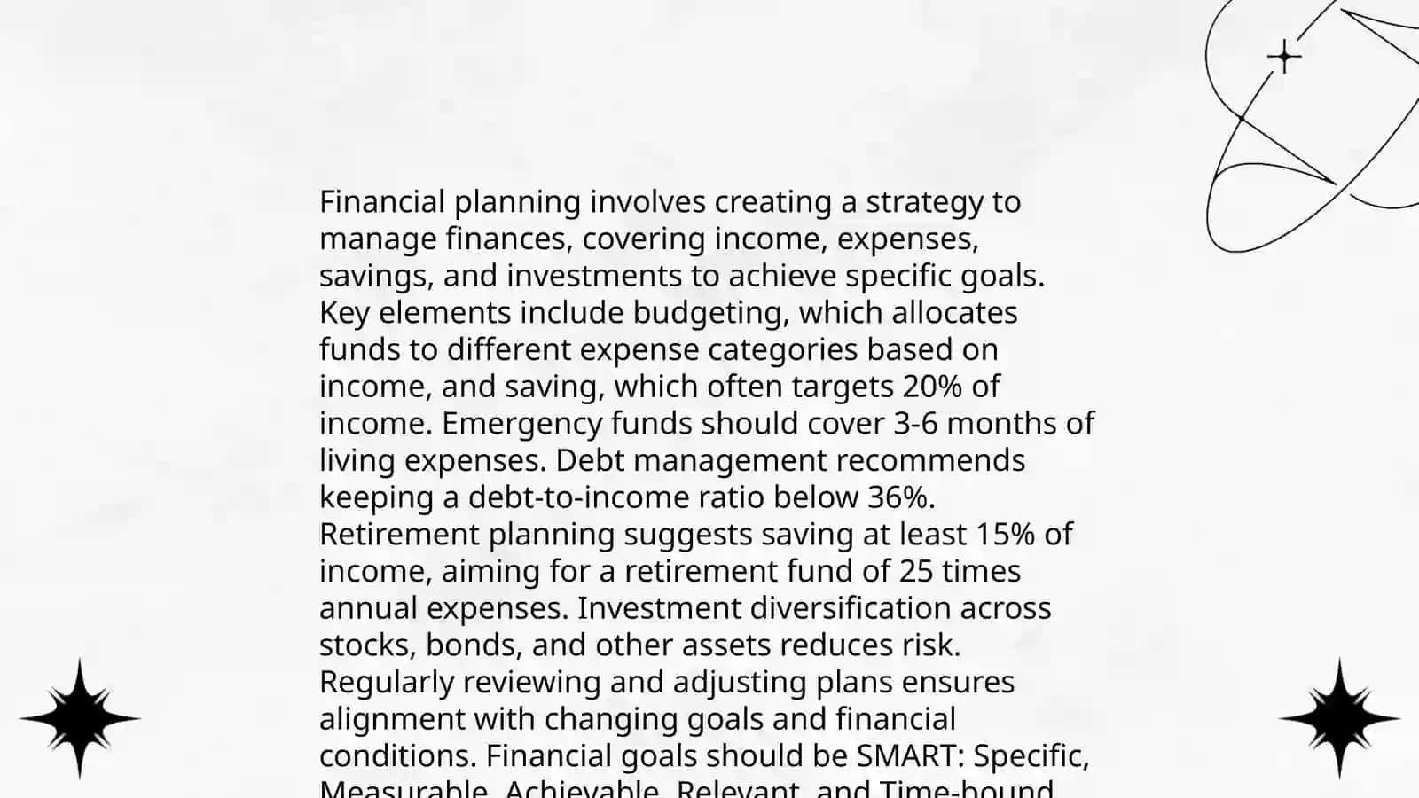 Financial planning 3