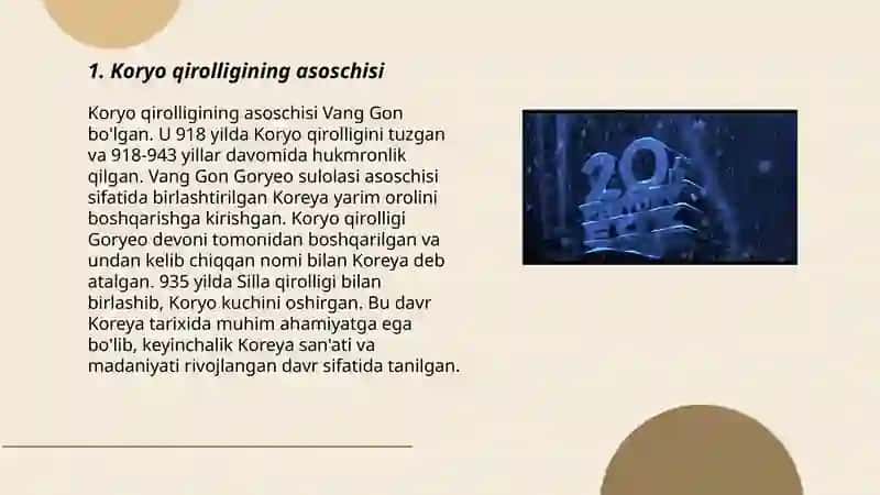 Koryo qirolligining tashkil topishi 3