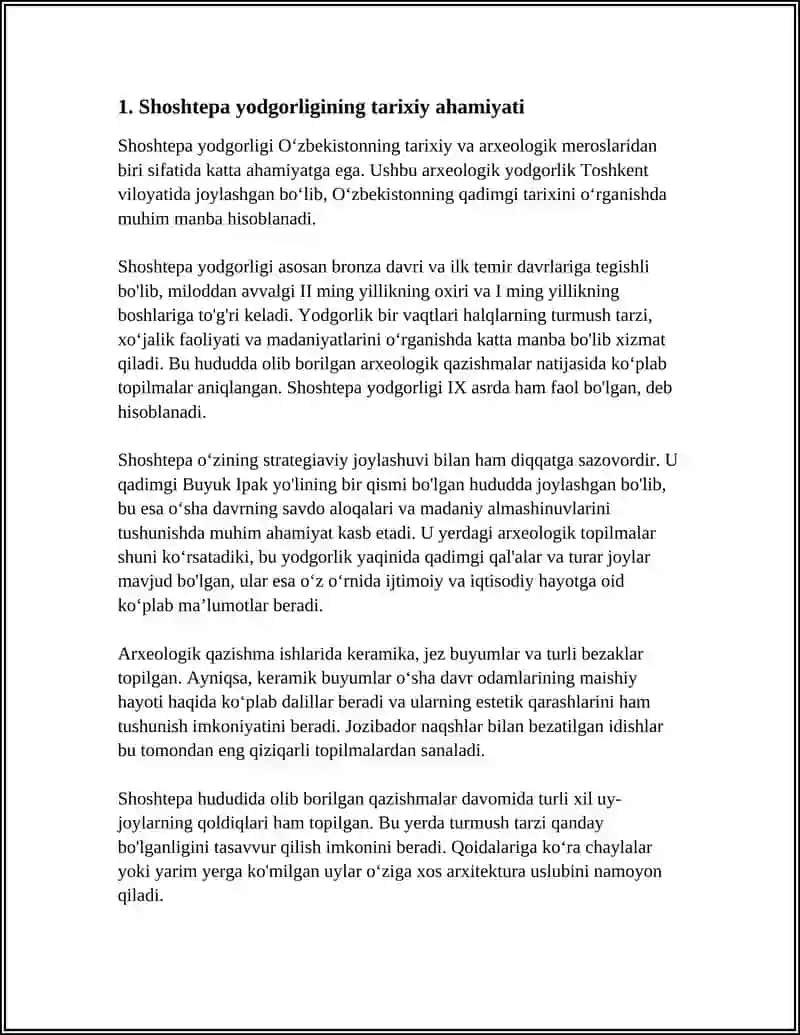 SHOSHTEPA YODGORLIGI 3