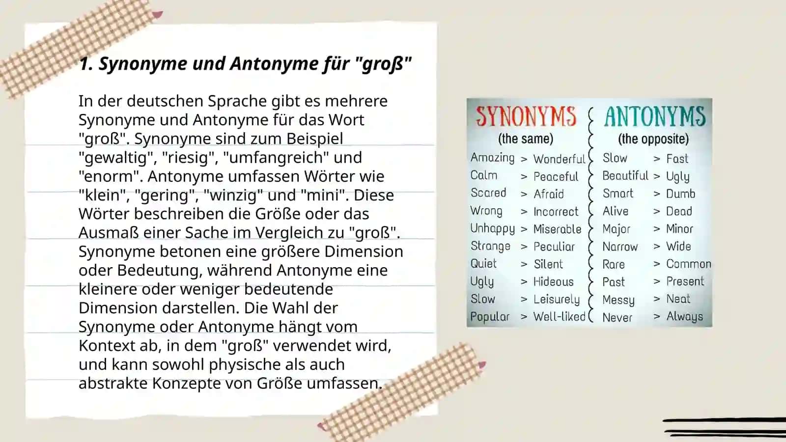 Sinonim und antonim 3