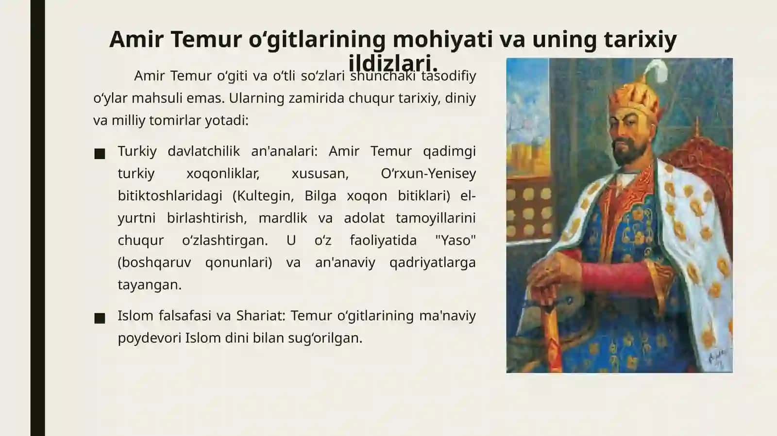 Amir Temur o’gitlarining tarbiyaviy ahamiyati 3